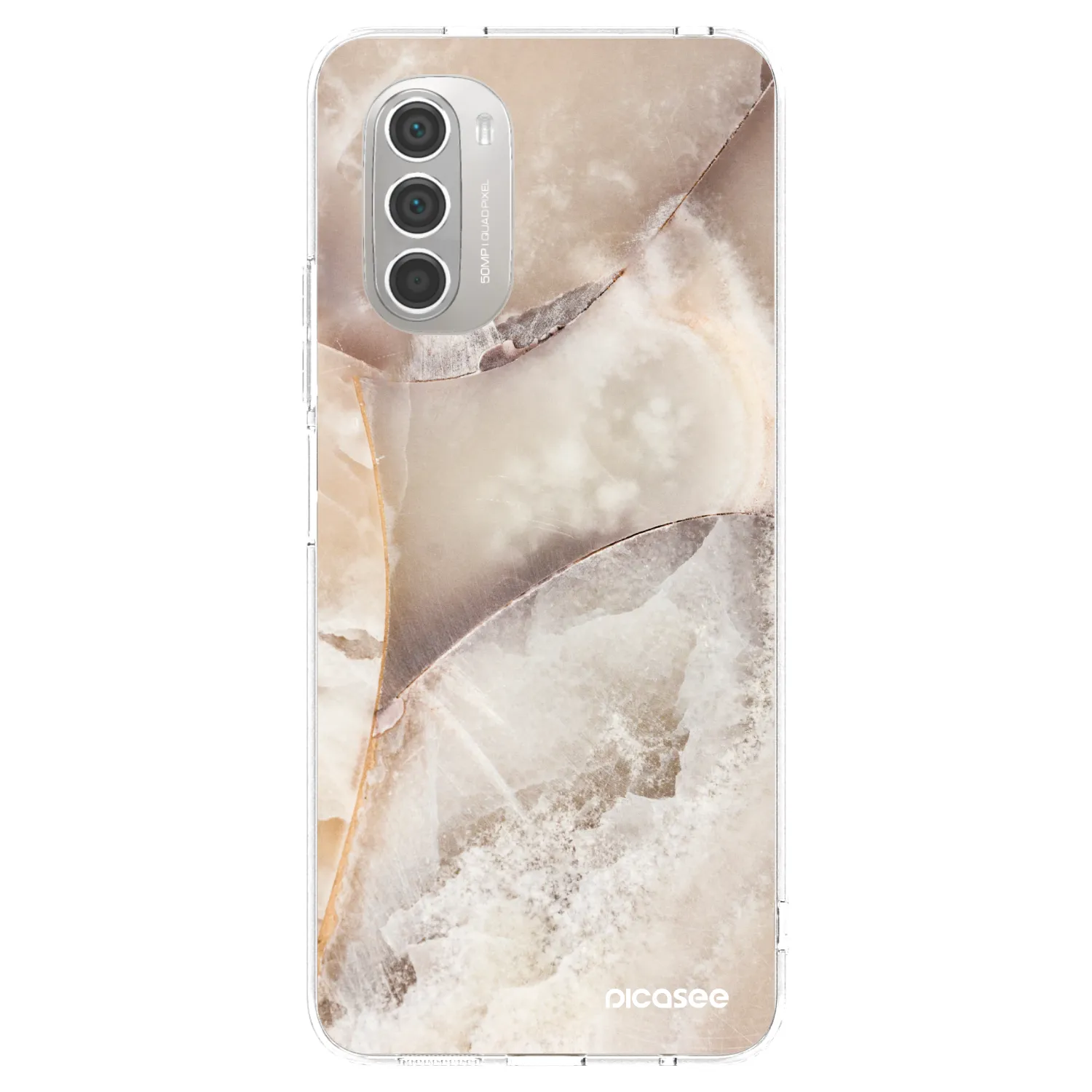Picasee husă transparentă din silicon pentru Motorola Moto G51 - Cream marble