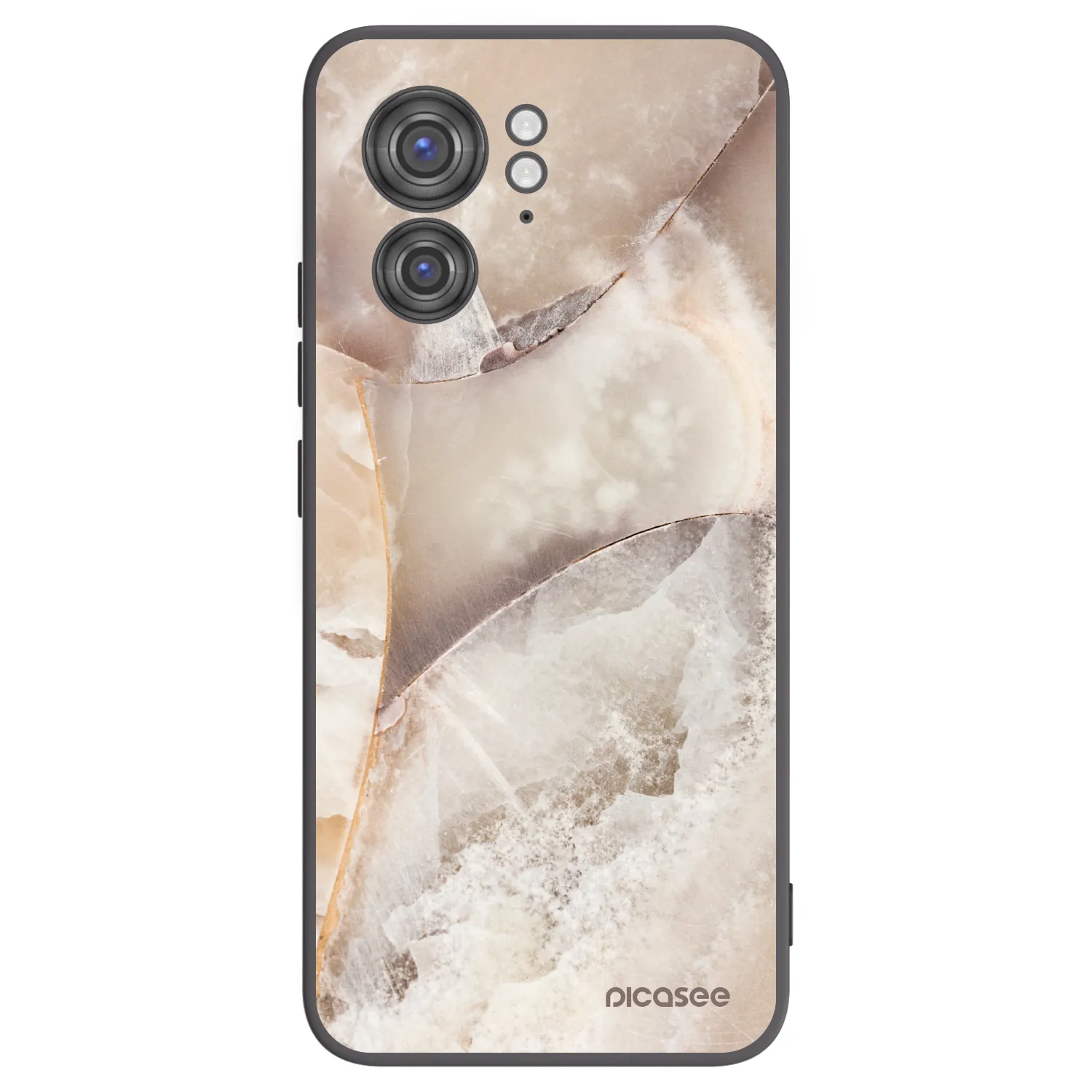 Picasee husă neagră din silicon pentru Motorola Edge 40 - Cream marble