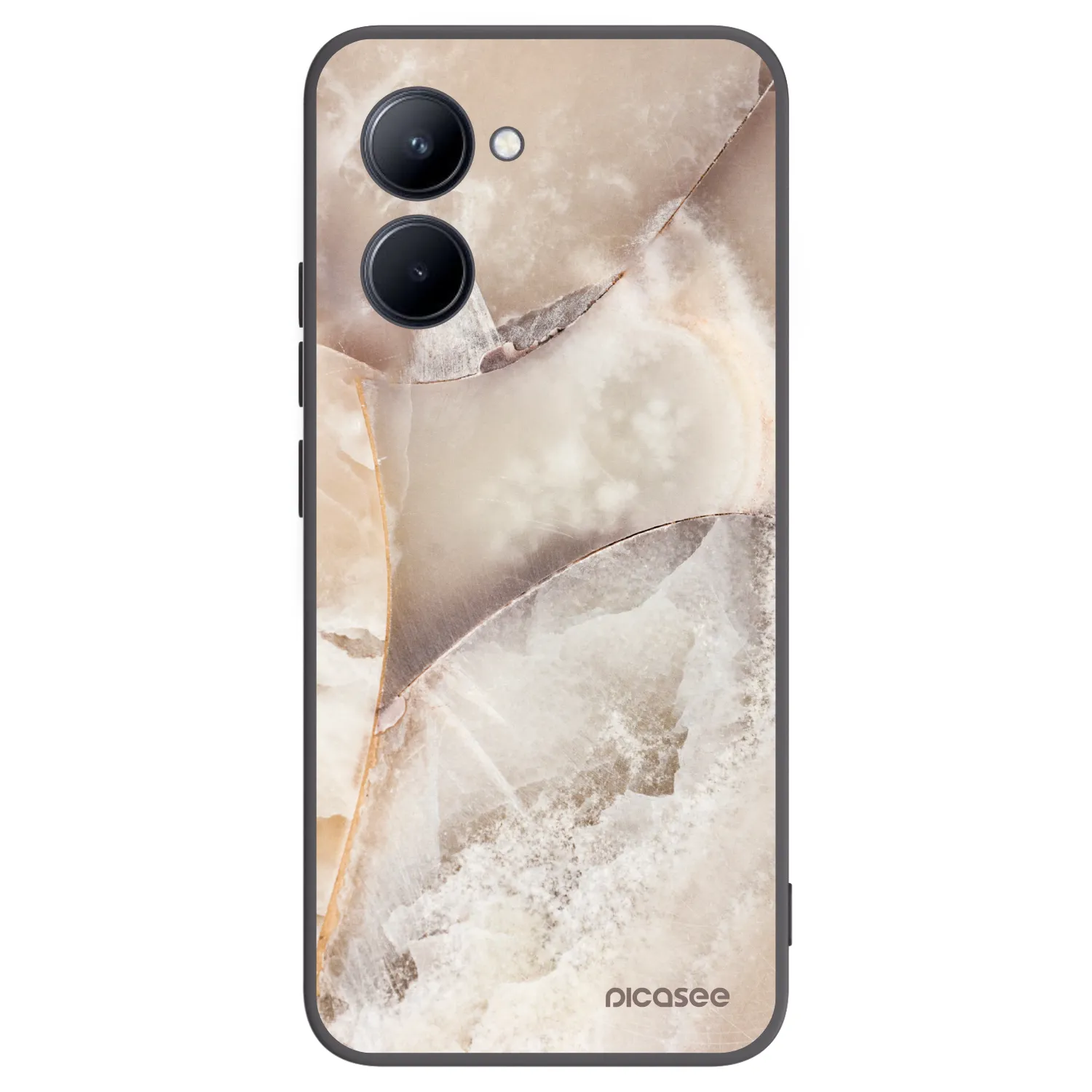 Picasee husă neagră din silicon pentru Realme C33 (2023) - Cream marble