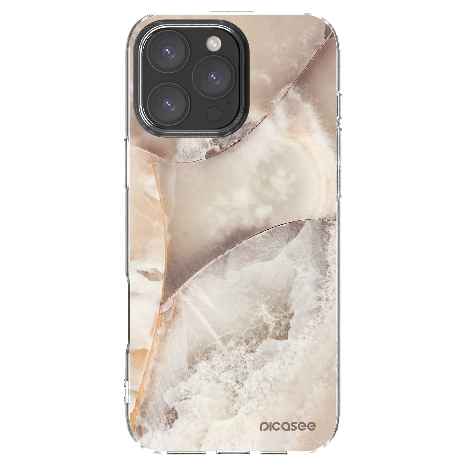 Picasee husă transparentă din silicon pentru Apple iPhone 16 Pro Max - Cream marble