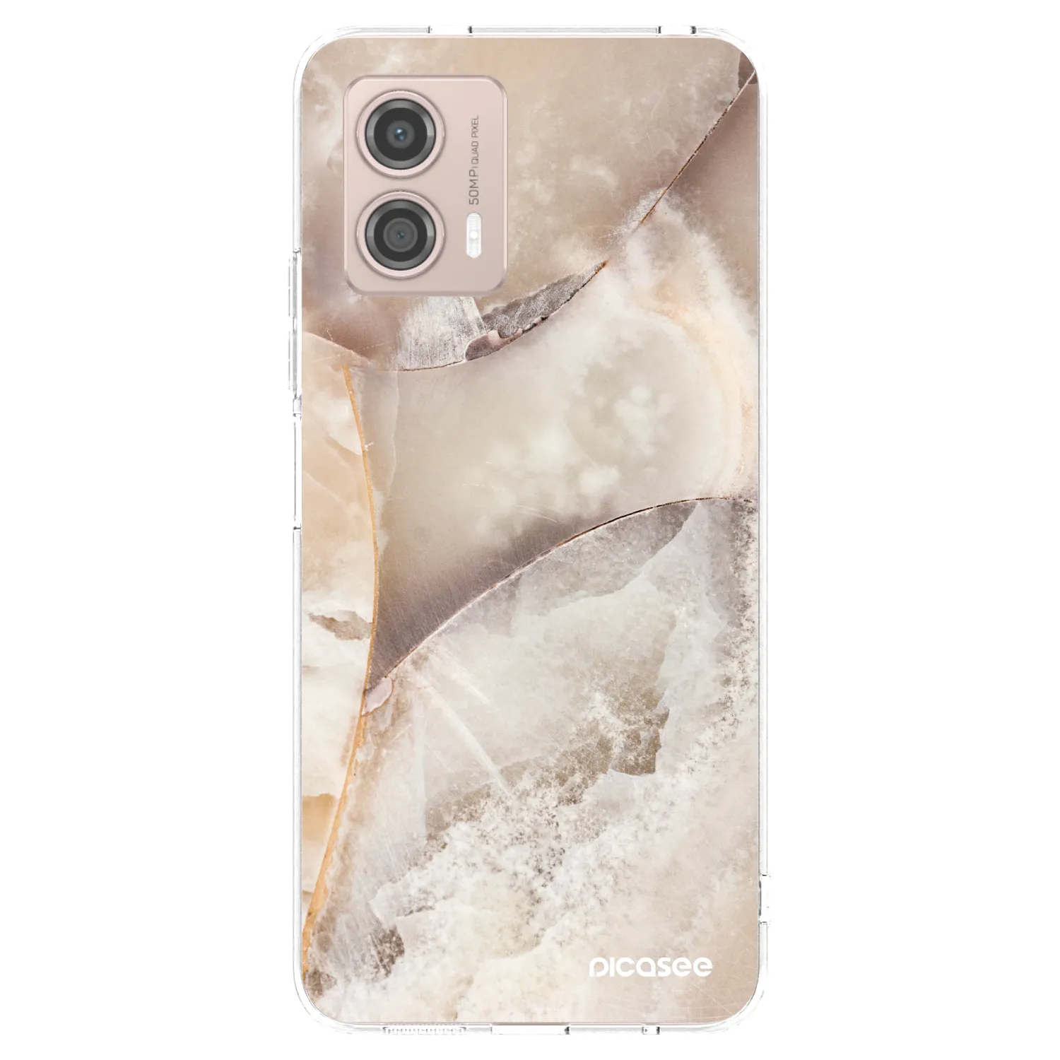 Picasee husă transparentă din silicon pentru Motorola Moto G53 5G - Cream marble