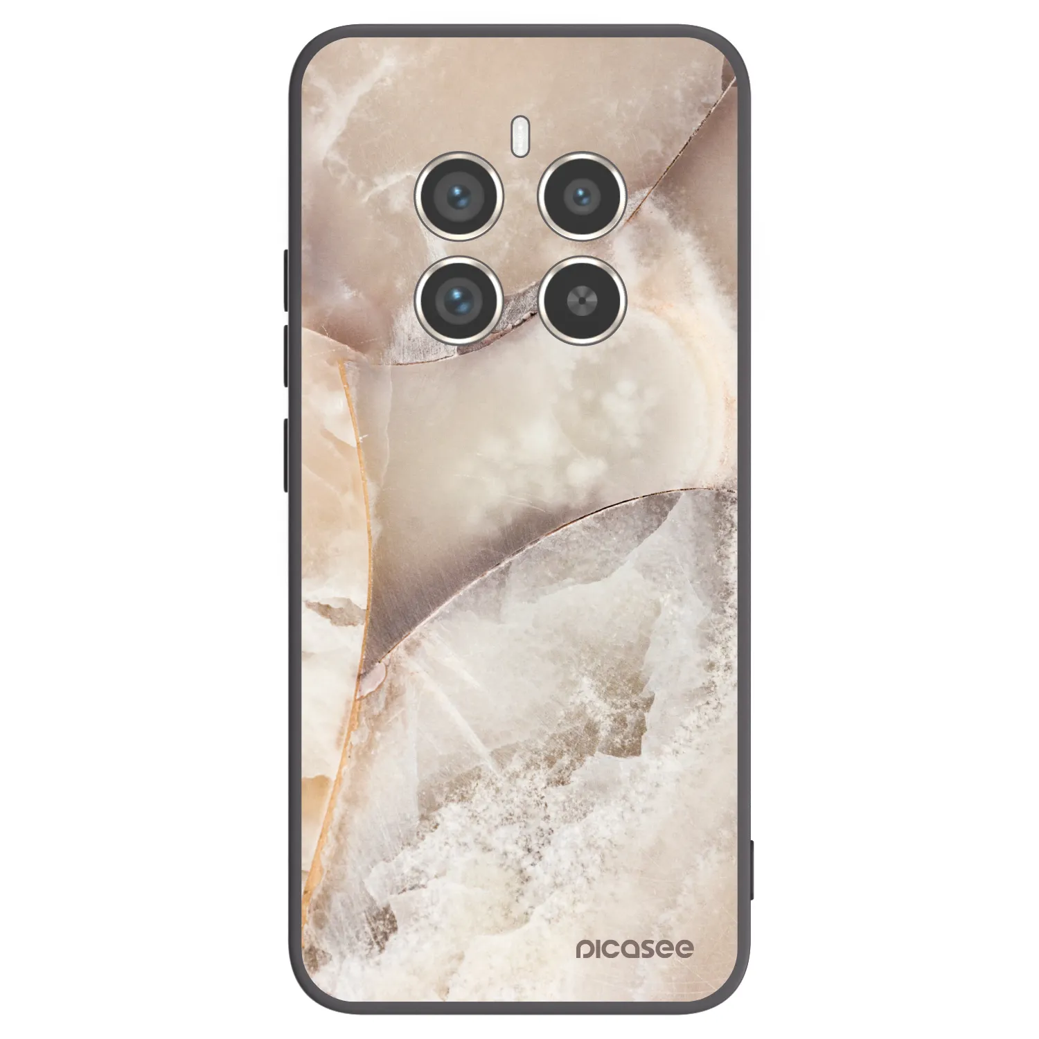 Picasee husă neagră din silicon pentru Realme 12 Pro 5G - Cream marble