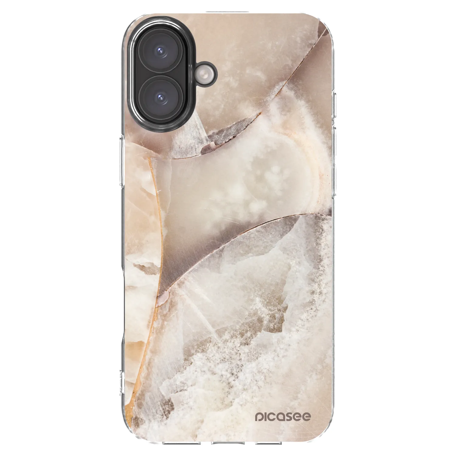 Picasee husă transparentă din silicon pentru Apple iPhone 16 Plus - Cream marble