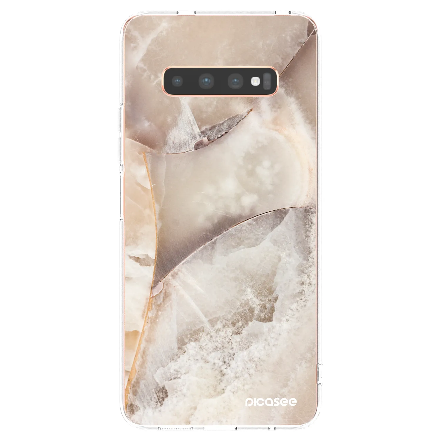 Picasee husă transparentă din silicon pentru Samsung Galaxy S10 Plus G975 - Cream marble