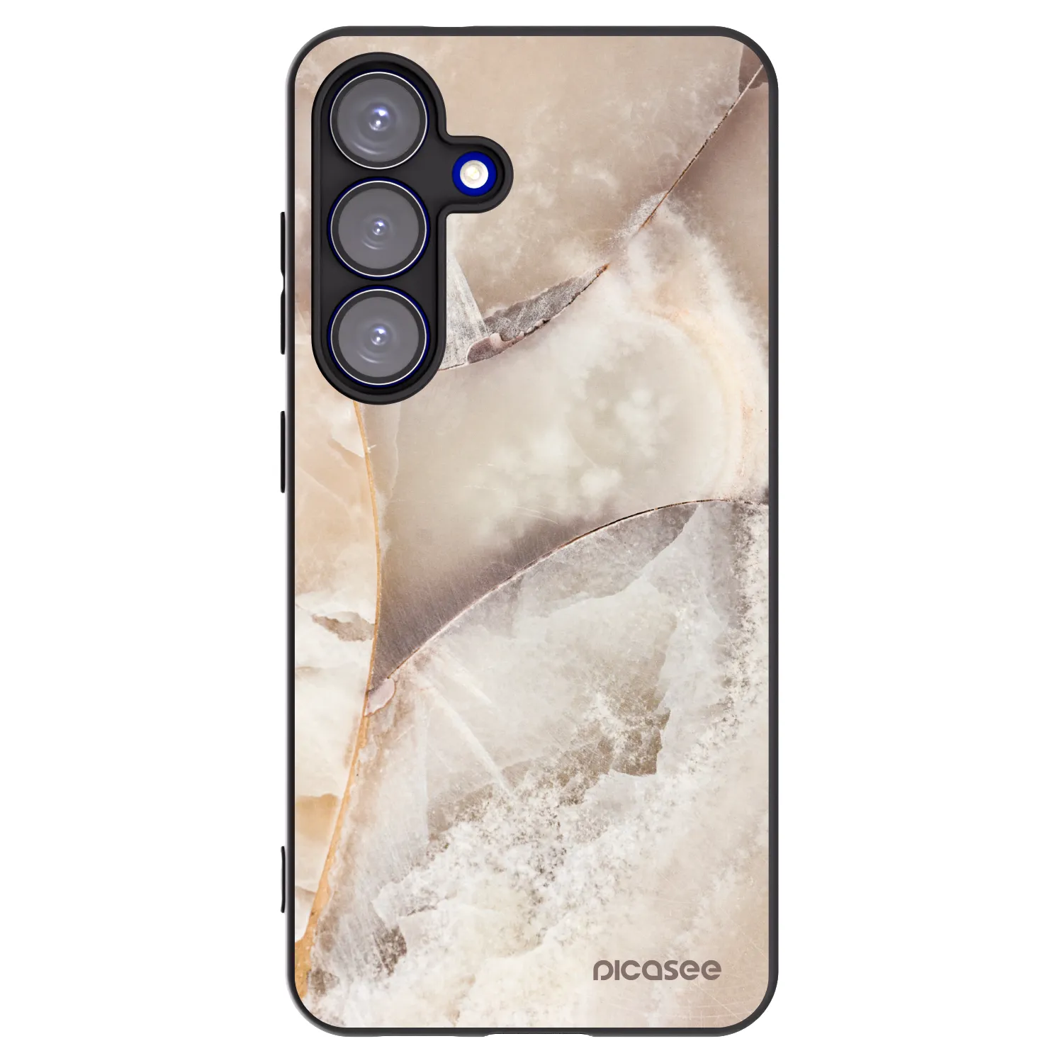 Picasee husă neagră din silicon pentru Samsung Galaxy S25 5G - Cream marble