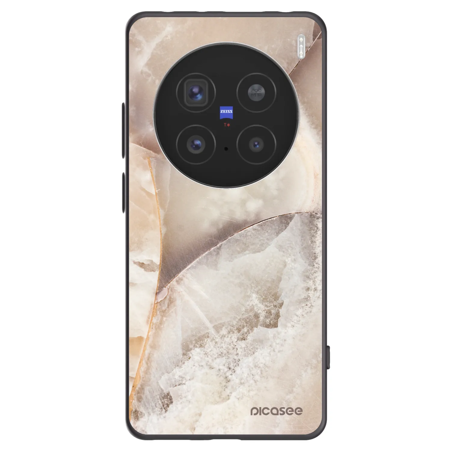 Picasee husă neagră din silicon pentru Vivo X200 Pro - Cream marble