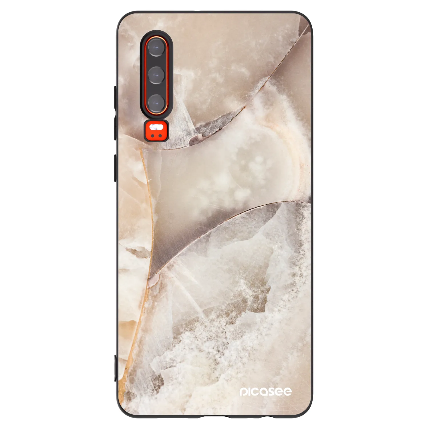 Picasee husă neagră din silicon pentru Huawei P30 - Cream marble