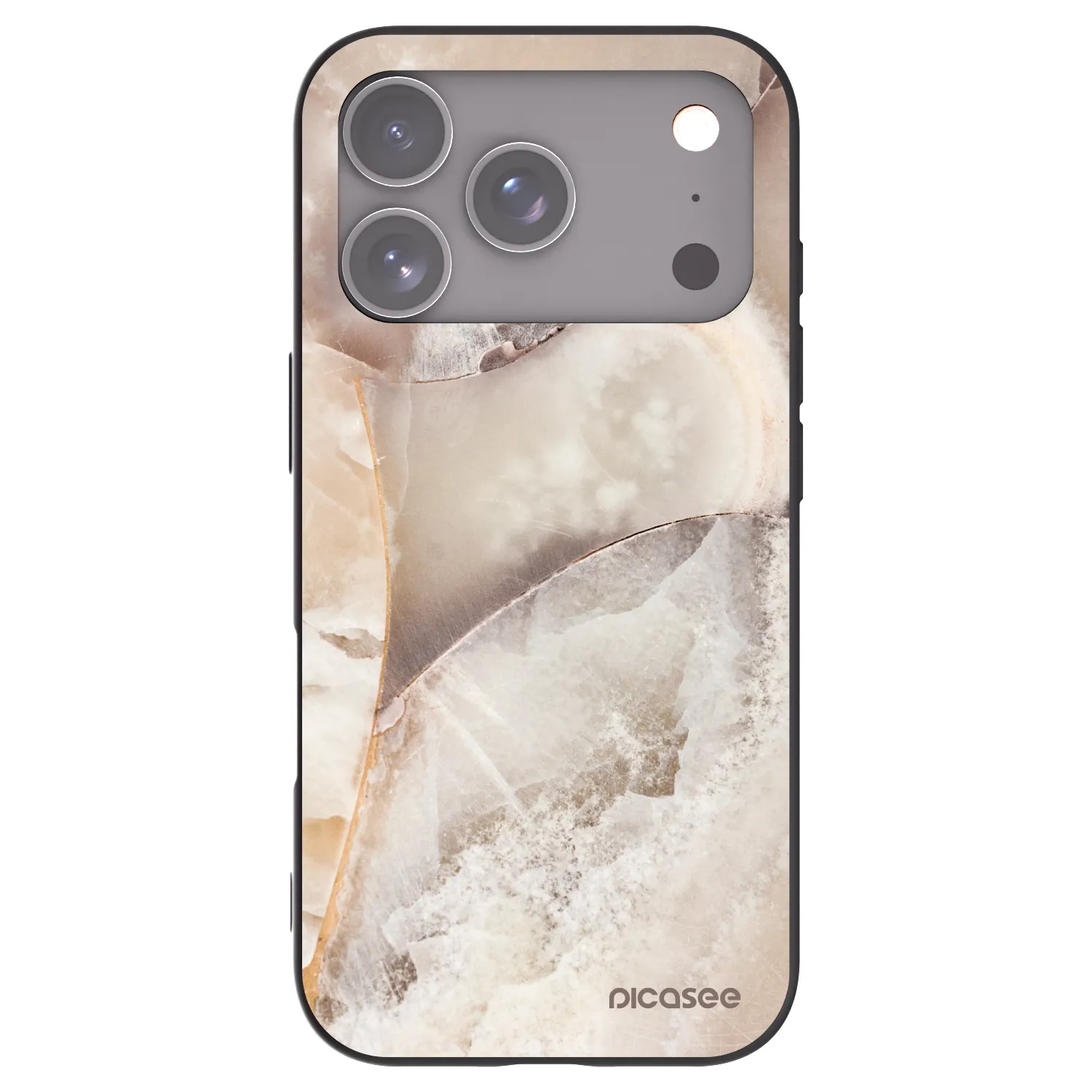 Picasee husă neagră din silicon pentru Apple iPhone 17 Pro - Cream marble