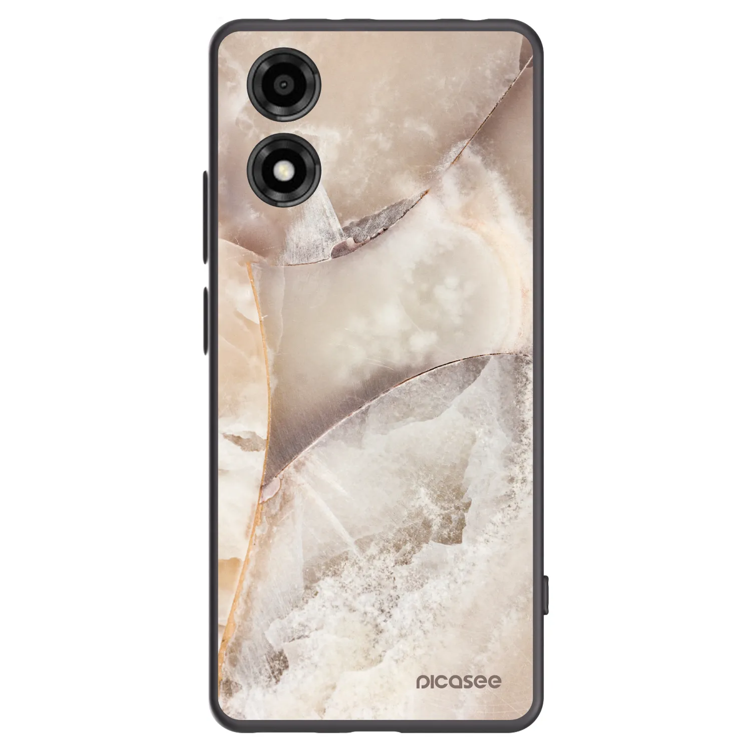Picasee husă neagră din silicon pentru Motorola Moto E14 - Cream marble