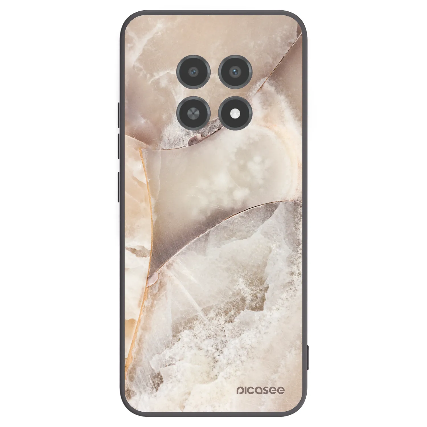 Picasee husă neagră din silicon pentru Realme 12X - Cream marble