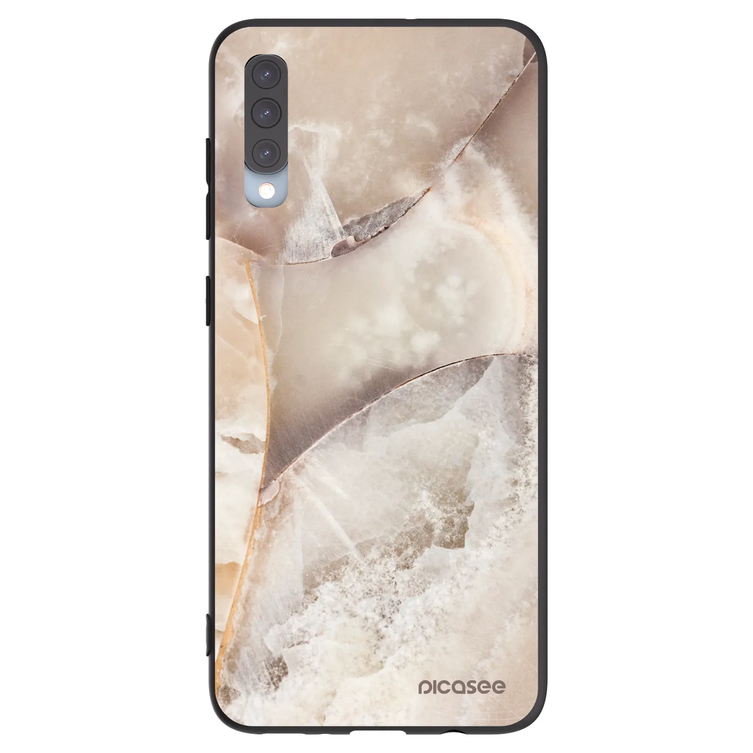Picasee husă neagră din silicon pentru Samsung Galaxy A70 A705F - Cream marble
