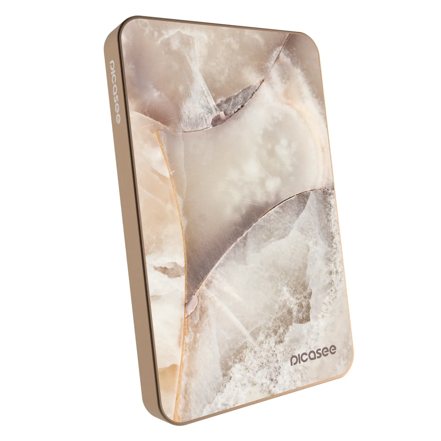Picasee Powerbank cu MagSafe 5 000 mAh De aur - Cream marble