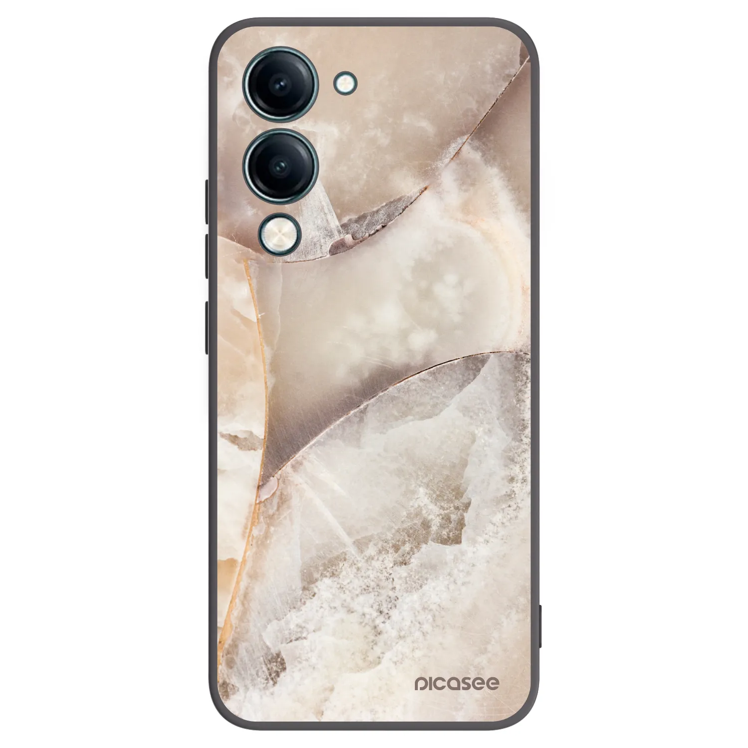 Picasee husă neagră din silicon pentru Vivo Y29s 5G - Cream marble
