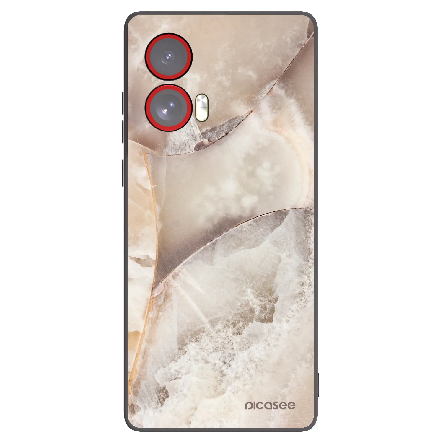 Picasee husă neagră din silicon pentru Motorola Edge 50 Fusion - Cream marble