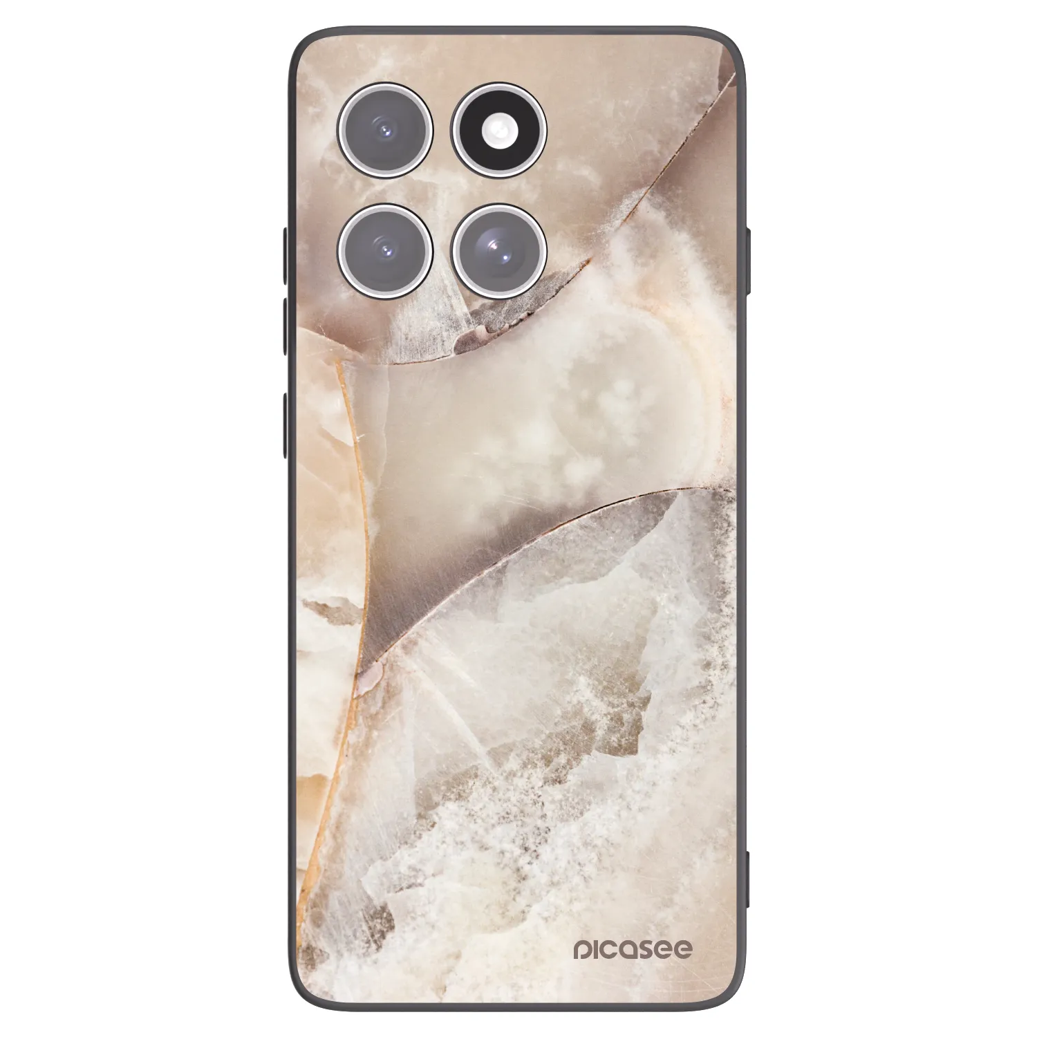 Picasee husă neagră din silicon pentru Motorola Edge 60 Fusion - Cream marble