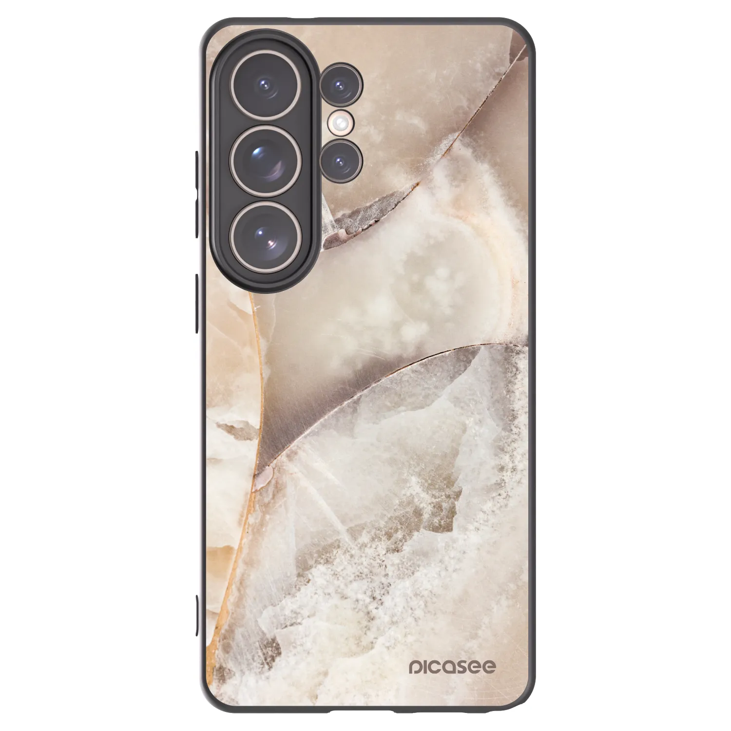 Picasee husă neagră din silicon pentru Samsung Galaxy S26 Ultra - Cream marble