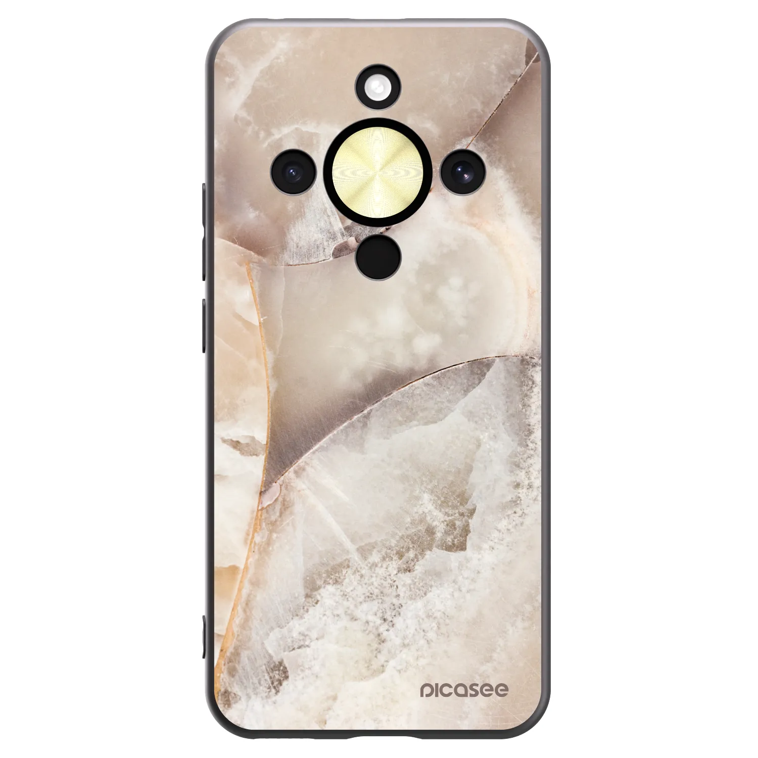 Picasee husă neagră din silicon pentru Honor Magic8 Lite 5G - Cream marble