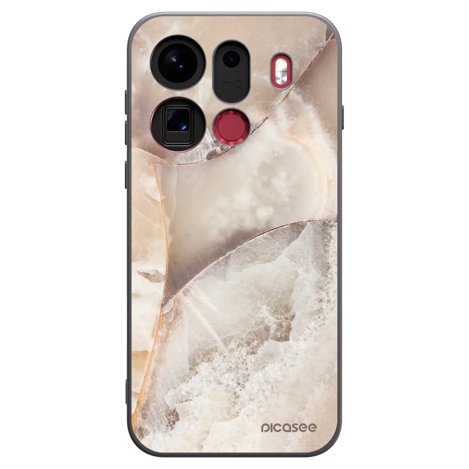 Picasee husă neagră din silicon pentru OPPO Find X9 Pro - Cream marble
