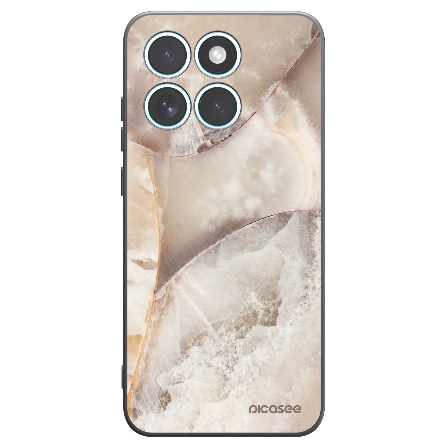 Picasee husă neagră din silicon pentru Motorola Edge 70 Fusion - Cream marble