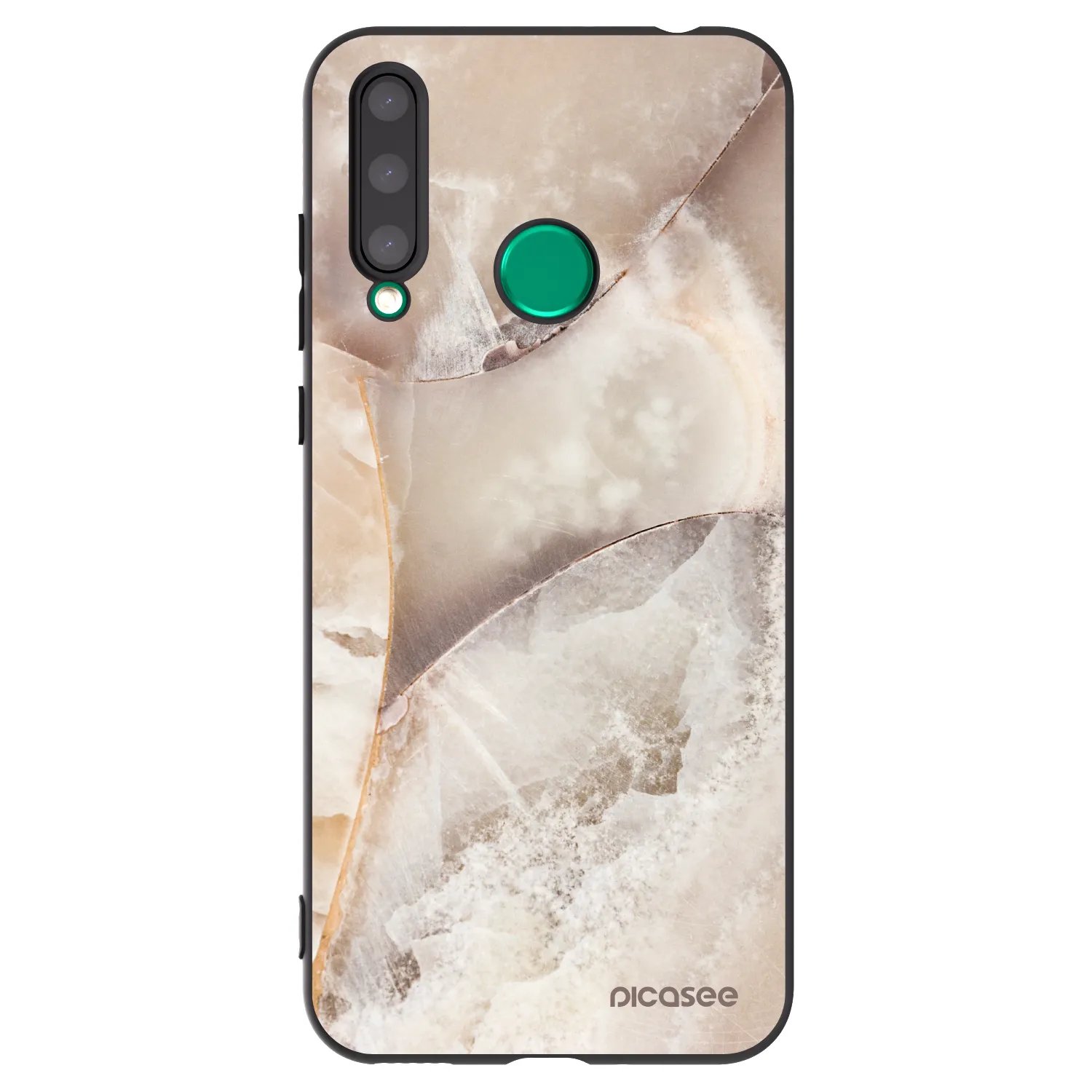 Picasee husă neagră din silicon pentru Honor 20 Lite - Cream marble