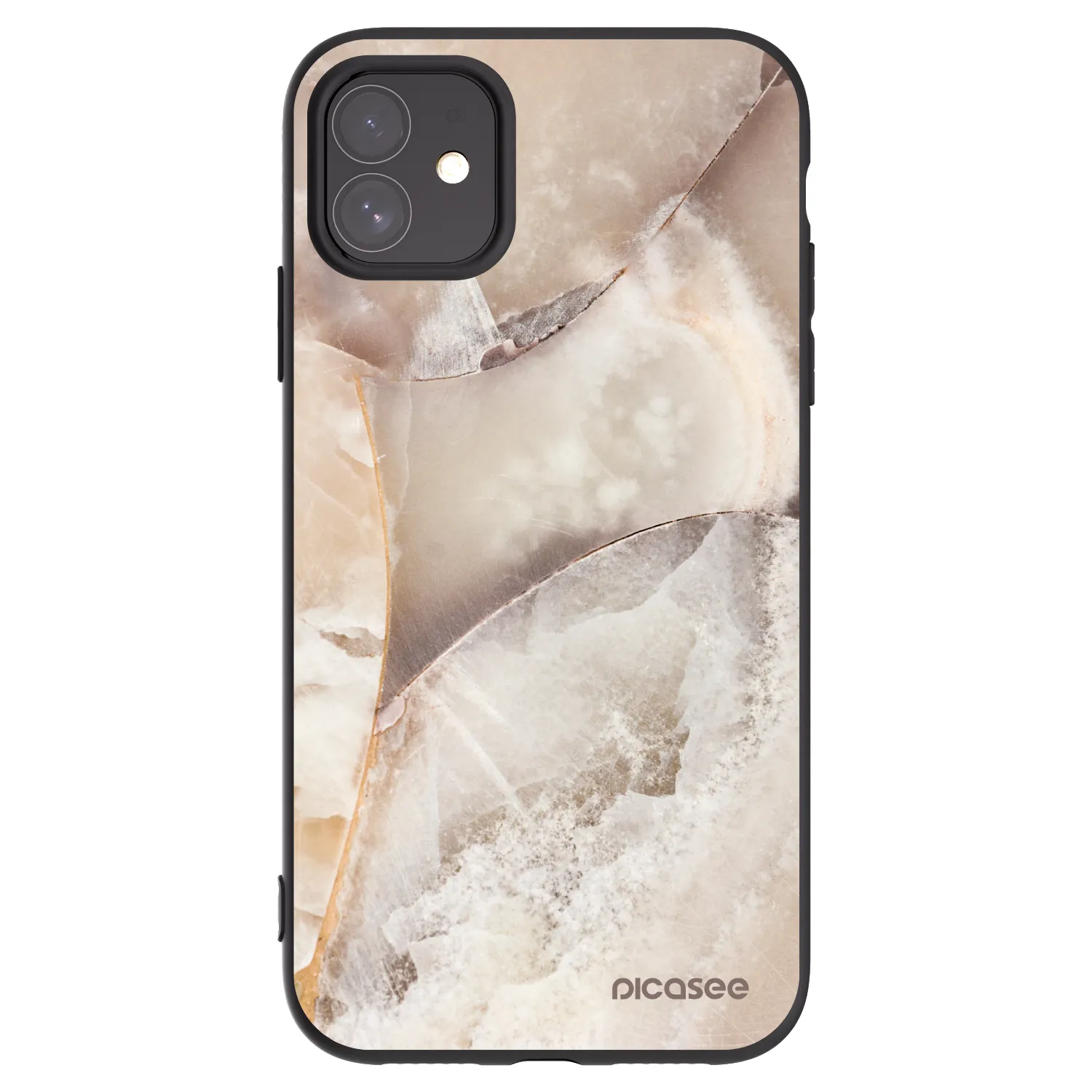 Picasee husă neagră din silicon pentru Apple iPhone 11 - Cream marble