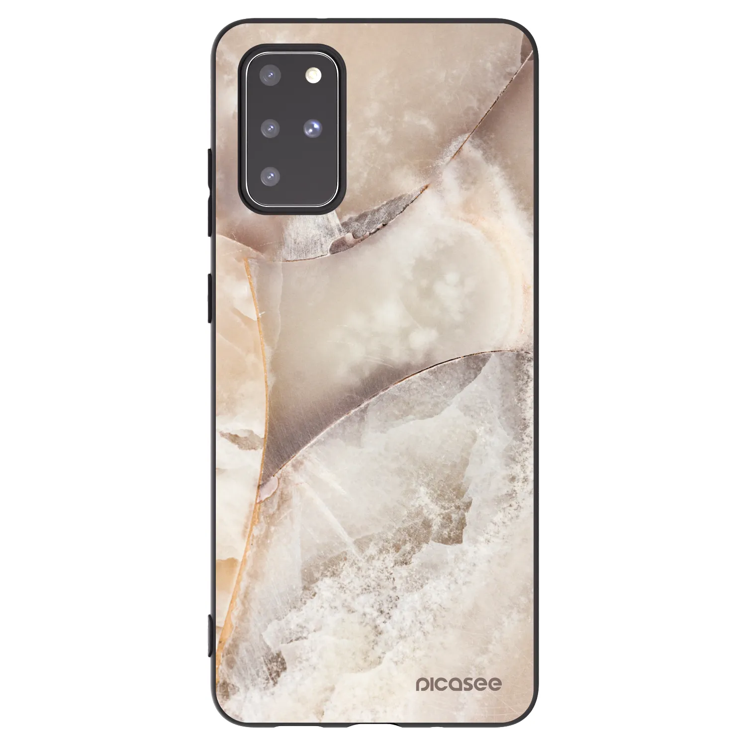 Picasee husă neagră din silicon pentru Samsung Galaxy S20+ G985F - Cream marble