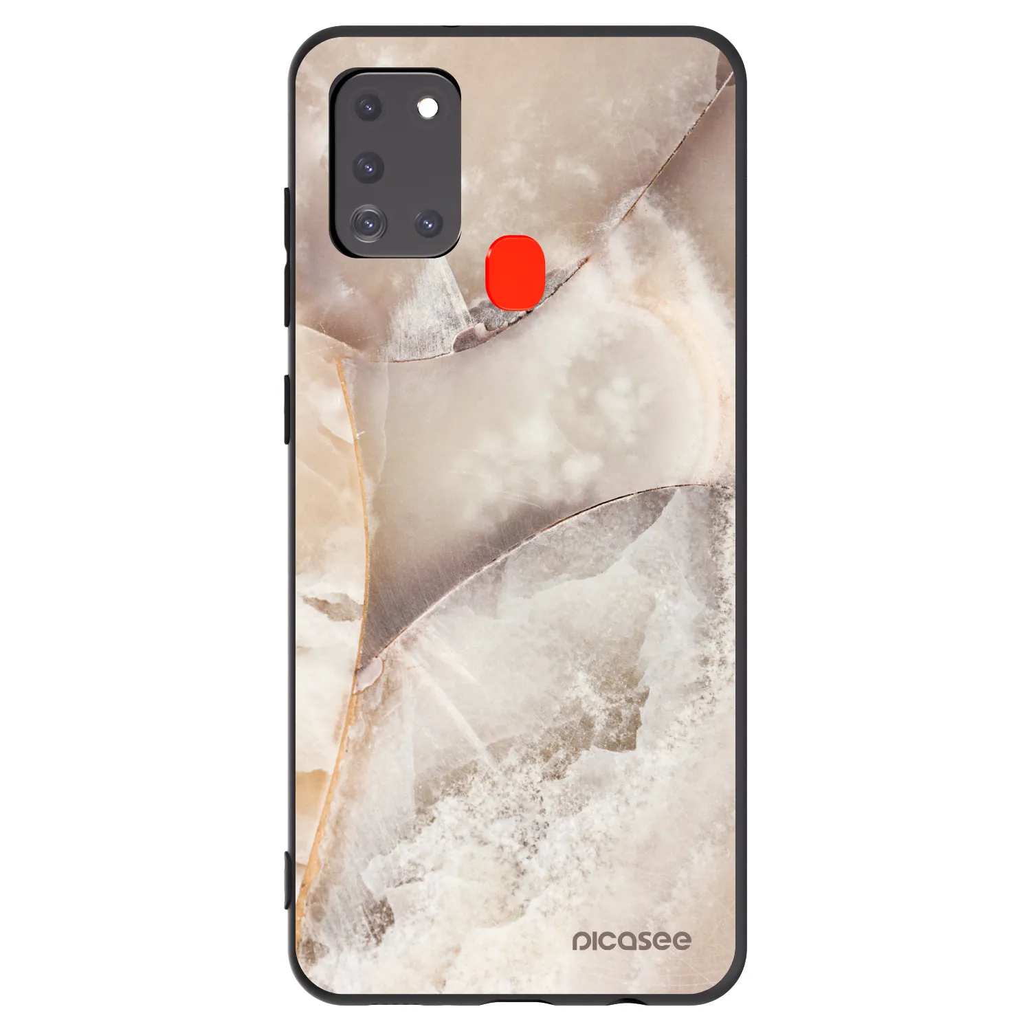 Picasee husă neagră din silicon pentru Samsung Galaxy A21s - Cream marble