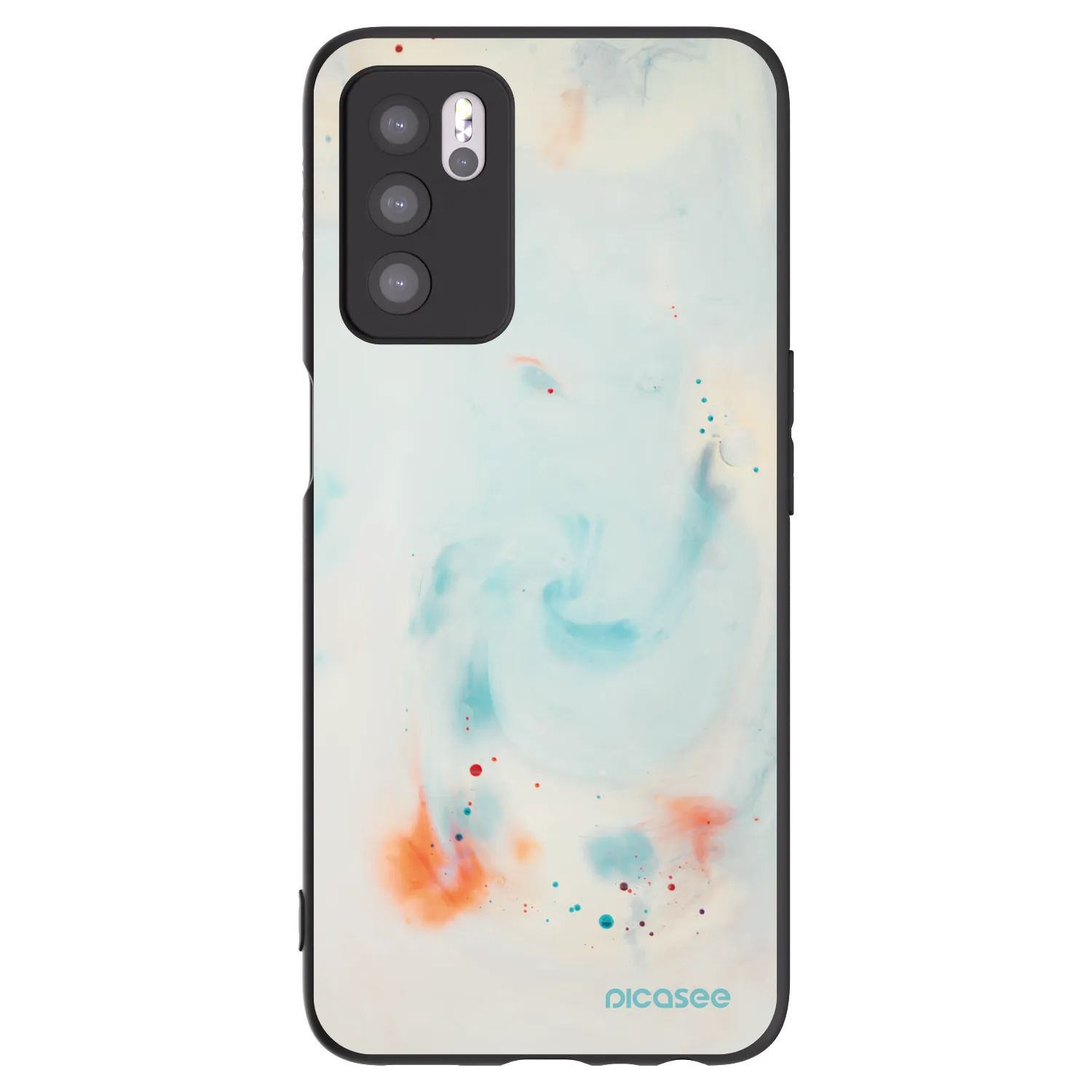 Picasee husă neagră din silicon pentru OPPO A16s - Splash
