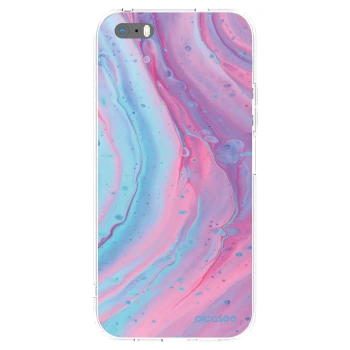 Picasee husă transparentă din silicon pentru Apple iPhone 5/5S/SE - Pink liquid