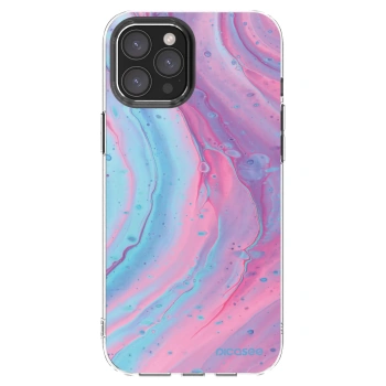 Picasee husă transparentă din silicon pentru Apple iPhone 12 Pro Max - Pink liquid