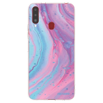 Picasee husă transparentă din silicon pentru Samsung Galaxy A20s - Pink liquid