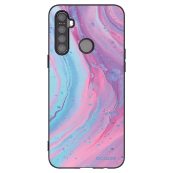 Picasee husă neagră din silicon pentru Realme 5 - Pink liquid
