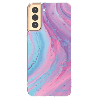 Picasee husă transparentă din silicon pentru Samsung Galaxy S21+ 5G G996F - Pink liquid