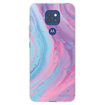 Picasee husă transparentă din silicon pentru Motorola Moto G9 Play - Pink liquid