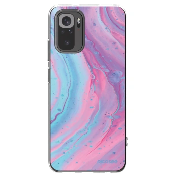 Picasee husă transparentă din silicon pentru Xiaomi Redmi Note 10 - Pink liquid