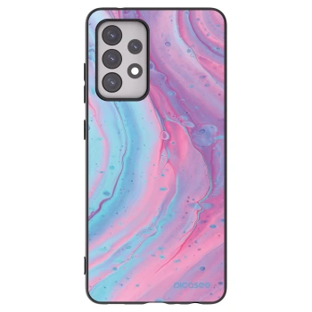 Picasee husă neagră din silicon pentru Samsung Galaxy A52 5G A525F - Pink liquid