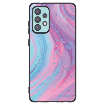 Picasee husă neagră din silicon pentru Samsung Galaxy A72 A725F - Pink liquid