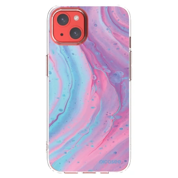 Picasee husă transparentă din silicon pentru Apple iPhone 13 - Pink liquid