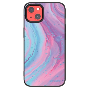 Picasee husă neagră din silicon pentru Apple iPhone 13 - Pink liquid