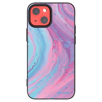 Picasee husă neagră din silicon pentru Apple iPhone 13 mini - Pink liquid