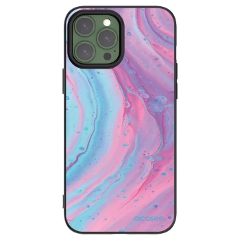 Picasee husă neagră din silicon pentru Apple iPhone 13 Pro Max - Pink liquid