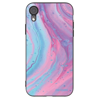 Picasee husă neagră din silicon pentru Apple iPhone XR - Pink liquid