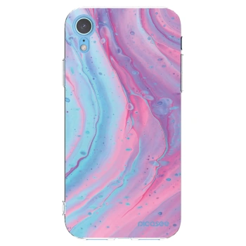 Picasee husă transparentă din silicon pentru Apple iPhone XR - Pink liquid