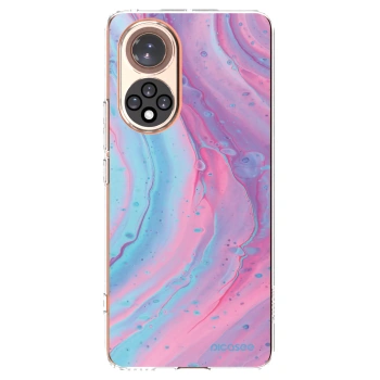 Picasee husă transparentă din silicon pentru Honor 50 5G - Pink liquid