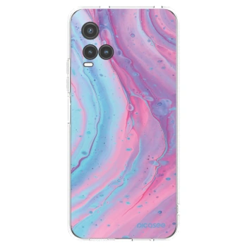 Picasee husă transparentă din silicon pentru Vivo Y33s - Pink liquid
