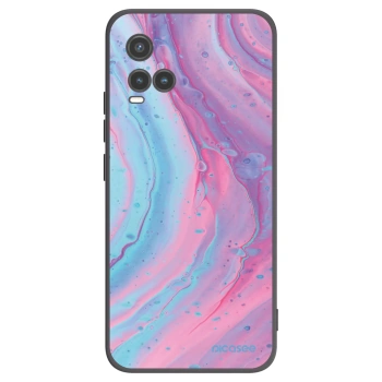 Picasee husă neagră din silicon pentru Vivo Y33s - Pink liquid