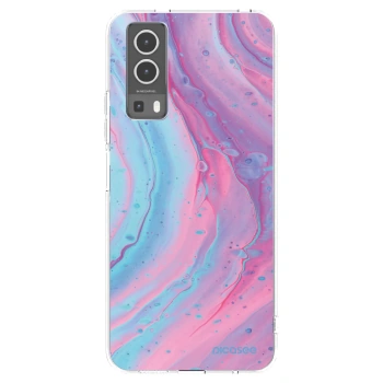 Picasee husă transparentă din silicon pentru Vivo Y72 5G - Pink liquid