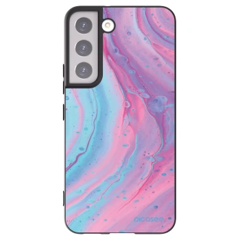Picasee husă neagră din silicon pentru Samsung Galaxy S22 5G - Pink liquid