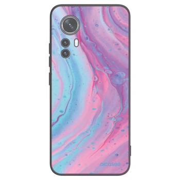 Picasee husă neagră din silicon pentru Xiaomi 12 - Pink liquid