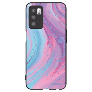 Picasee husă neagră din silicon pentru OPPO A16s - Pink liquid